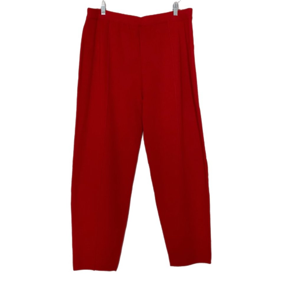 Carol Patterson Red Knit Stretch Seamed Straight Leg Pants Size 2X NEW